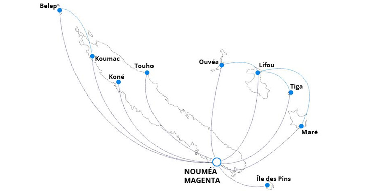 Carte des destinations